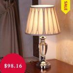 US $196.32 |Europe Luxury K9 Clear Crystal Table Lamp Textile Lampshade  Bedside Table Lamps LED Desk Lamp Abajur Para Quarto Tafellamp Hot-in Table