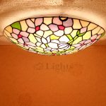 Stained Glass Shade Alloy Fixture Flush Mount Tiffany Ceiling Lights