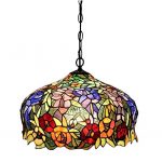 FUMAT Tiffany Pendant Lights Rose Flower Stained Glass Hanglamp 16