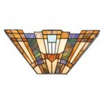Tiffany Style Wall Washer with Art Deco Geometric Pattern Shade