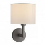 Contemporary Bronze Hotel Style Wall Light with Fabric Shade