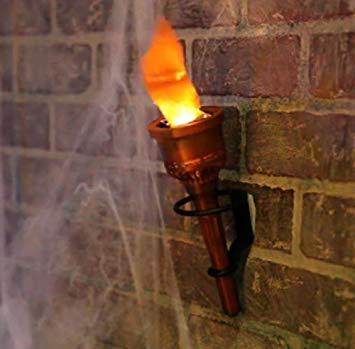 Amazon.com: Pair 2 Torch Fake Flame Light Halloween Decor Prop Hand