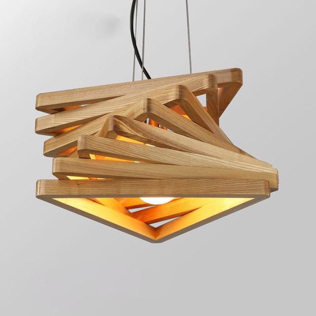 Creative design lamp spiral wood pendant lights wooden hanging light