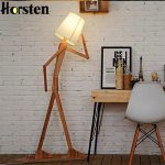 Japanese Style Creative DIY Wooden Floor Lamps Nordic Wood Fabric