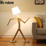 Horsten Creative DIY Wooden Floor Lamp Japanese Style 110 220V E27