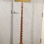 Antique Turned and Twist Wood Floor Lamp For Sale at 1stdibs