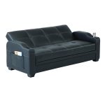 X203049 in by The Warehouse At Huck Finn in Albany, NY - Black 3 Seater  Sofa Bed