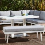 Palermo White Left Hand Corner Garden Dining Bench