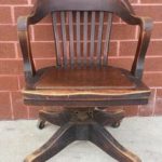Antique Vintage Marble Shattuck Wood Chair Swivel Adjustable Office Desk  Chair