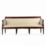 American Classical Reeded Mahogany Antique Sofa Settee, Baltimore, circa  1820 at 1stdibs