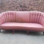 Vintage Victorian Red Velvet Couch - Antique Carved Wood Sofa - Ready for  customization and your choice of fabric.