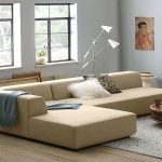 apartment sectional sofas in modern design with chaise featuring standing  floor lamp and wooden coffee table