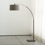 Dexter Arc Floor Lamp with Grey Shade + Reviews | Crate and Barrel