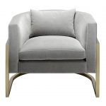Zoom image Julius Brass Armchair Contemporary, Transitional, Organic,  MidCentury Modern, Metal, Upholstery Fabric