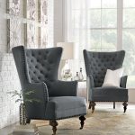 Uniquely shaped chairs are a perfect home accent. Traveller Location Winged  Armchair, Tufted