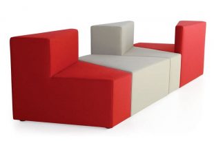 contemporary armchair / beech / polyester / modular - HM77 : A by Kazuko  Okamoto