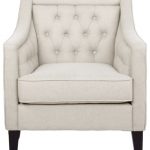Vienna Classic Retro Beige Fabric Upholstered Button-Tufted Armchair -  Transitional - Armchairs And Accent Chairs - by Baxton Studio