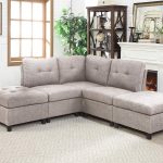 Traveller Location: Modular 5-Piece Sectional Sofa Corner Armless Chaise Linen  Fabric Living Room Furniture Interlocking Sofa Set (5-Piece w/Armless  Chaise):