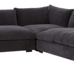Hanz Modern Black Armless Sectional Sofa