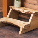 Aspen Half Log Stepping Stool For Home Furniture Ideas With Wood Flooring