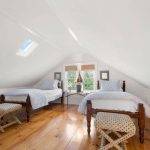 Twin bed for guest on attic room