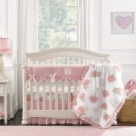 Pink Peony Bumperless Crib Bedding 4 pc Quilt