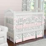 Pink and Gray Traditions Baby Crib Bedding
