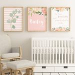 Baby Girl Boho Nursery, Blush Baby Girl Nursery, Personalized Nursery Art Girl  Baby, Blush Nursery Wall Art, Floral Nursery Art Set
