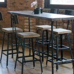 Industrial Bar Height or Counter Height Table made with reclaimed wood &  iron pipe legs. Custom orders welcome. Choose size, height, finish