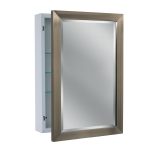 allen + roth 22.25-in x 30.25-in Rectangle Surface Mirrored Steel Medicine  Cabinet