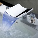 Crystal handle Brass Body LED Bathroom Sink Faucet