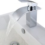 Deck Mount Waterfall Bathroom Sink Faucet with Hoses & Reviews
