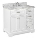 Aria 36-inch Bathroom Vanity (Carrara/White): Includes a White Cabinet