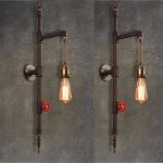 Vintage Iron Pipe Wall Lamp 220V Luxury Industrial Bathroom Wall