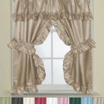 Bathroom Window Curtain Set W/Tie Backs & Ruffle Valance Lauren 70