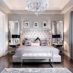 Beautiful Bedroom Decor | Tufted Grey Headboard | Mirrored Furniture