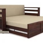 Vigo Sofa Cum Bed (Honey Finish)