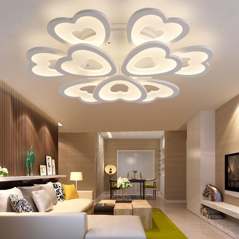Modern LED Ceiling Lights For Living Room Bedroom Ceiling Lamp Acrylic  Heart Shape LED Ceiling Lighting Home Decor Modern Ceiling Lamps Pendant  Light