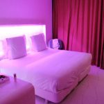 Bedroom complete with mood lighting - Picture of Barcelo Raval