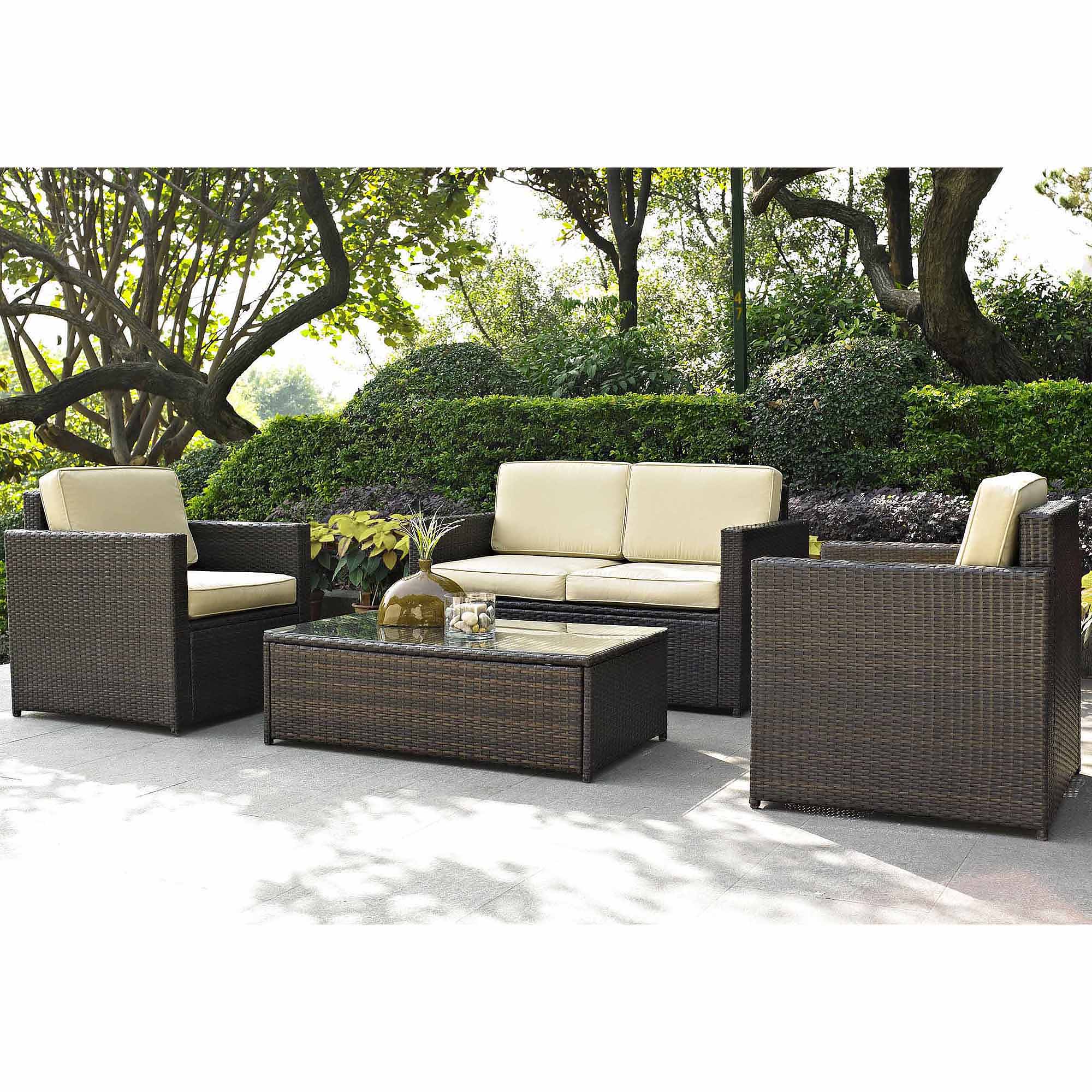 Best Choice Products 4-Piece Wicker Patio Furniture Set w/ Tempered Glass,  3 Sofas, Table, Cushioned Seats - Black - Traveller Location