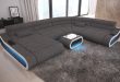 Design Sectional Couch Concept XXL with ottoman - grey Fabric Hugo 5