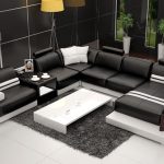 Leather corner sofa Big White And Black Sectional Corner Sofa latest sofa  designs 2017