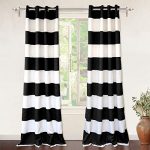 DriftAway Mia Stripe Thermal Insulated Room Darkening Grommet Unlined  Window Curtains, Set of Two Panels