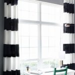 Black and white striped curtains add chic style to any room. Check out  these tips
