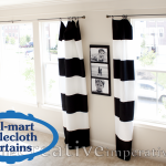 Black and White Horizontal Striped Curtains {made from tablecloths}