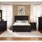THE FURNITURE :: Black Rubbed Finished Bedroom Set with Panel Bed