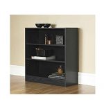 Mylex Mainstays 3-Shelf Bookcase | Wide Bookshelf Storage Wood Furniture ( Black, 1