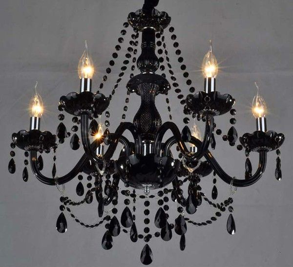 Black Chandelier DIY -- but all white to hang above the altar. I can  totally make this myself.