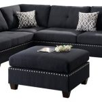 Modern Contemporary Sectional Sofa and Ottoman Set, Black - Contemporary -  Sectional Sofas - by Infini Furnishings