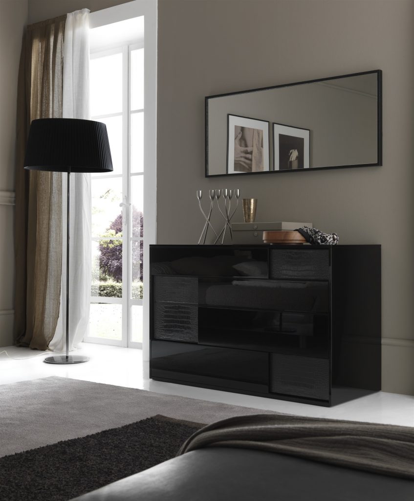 Modern High Gloss Black Bedroom Furniture Living Room Black Dresser